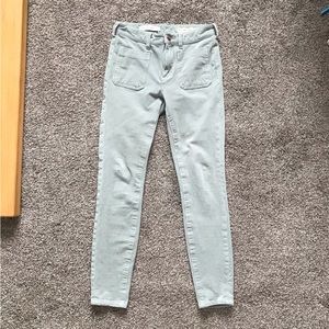 Pilcro and the Letterpress Minty Blue Corduroy Stretch Jeans Size 25